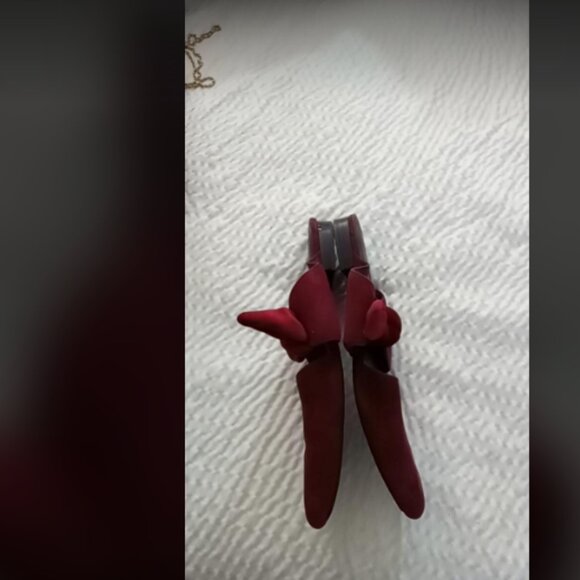 Jeffrey Campbell Charlin Pointed Toe Bow Accent Mules Burgundy Suede Sz 10M - Picture 4 of 8